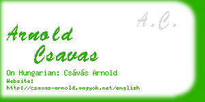 arnold csavas business card